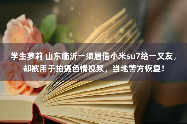 学生萝莉 山东临沂一须眉借小米su7给一又友，却被用于拍摄色情视频，当地警方恢复！