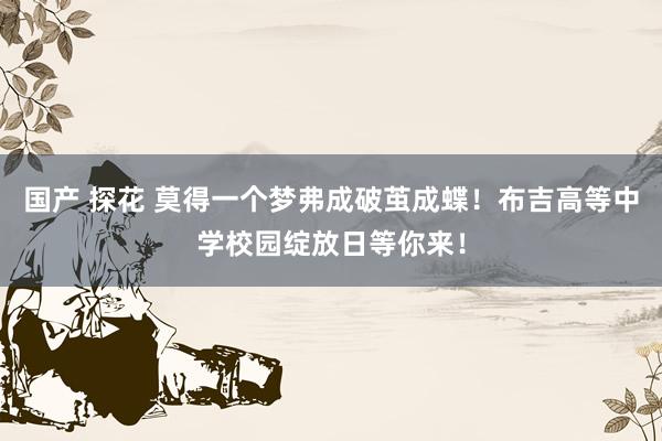 国产 探花 莫得一个梦弗成破茧成蝶！布吉高等中学校园绽放日等你来！