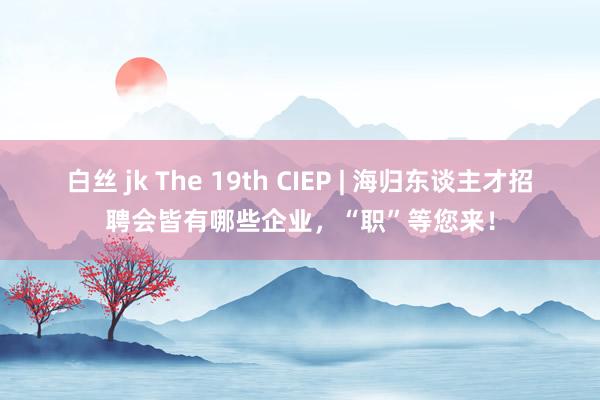 白丝 jk The 19th CIEP | 海归东谈主才招聘会皆有哪些企业，“职”等您来！