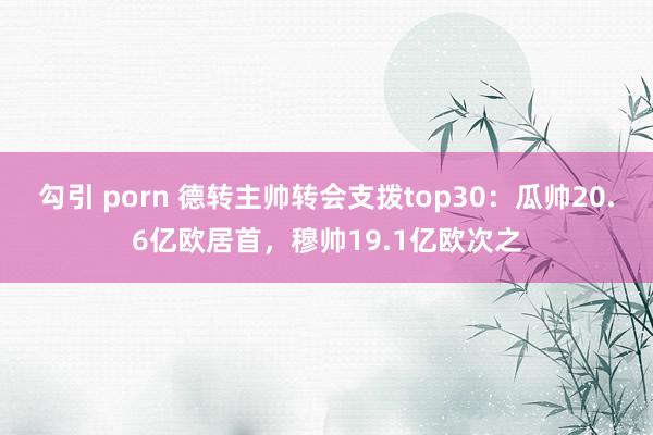 勾引 porn 德转主帅转会支拨top30：瓜帅20.6亿欧居首，穆帅19.1亿欧次之