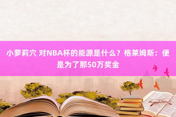 小萝莉穴 对NBA杯的能源是什么？格莱姆斯：便是为了那50万奖金